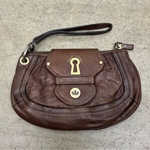 Juicy Couture Dark Brown Leather Wristlet